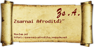 Zsarnai Afrodité névjegykártya